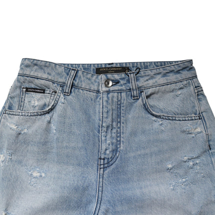 Dolce & Gabbana LightBlue Ripped Washed BOYFRIEND Denim Jeans
