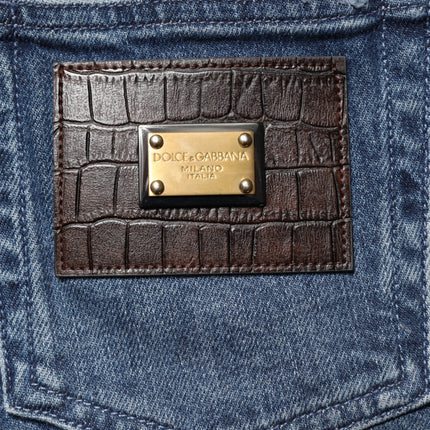 Dolce & Gabbana Blue Distressed Washed Logo GRACE Denim Jeans