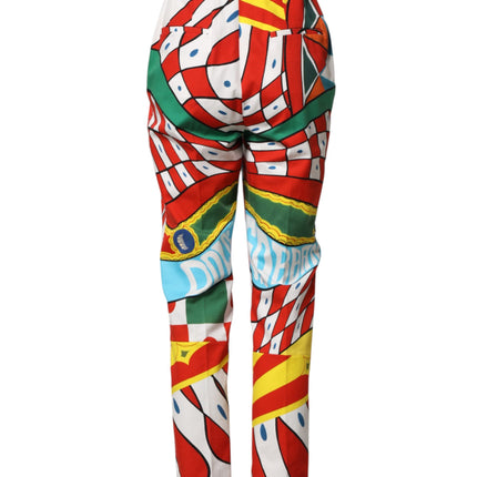 Dolce & Gabbana Multicolor Geometric Pattern Straight Pants