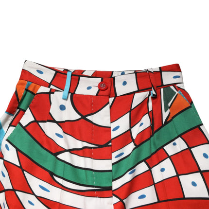Dolce & Gabbana Multicolor Geometric Pattern Straight Pants