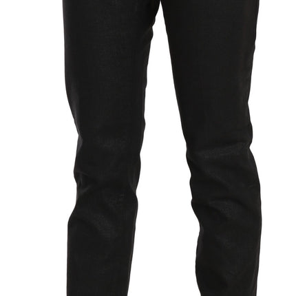 John Galliano Black Mid Waist Skinny Cotton Casual Denim Jeans