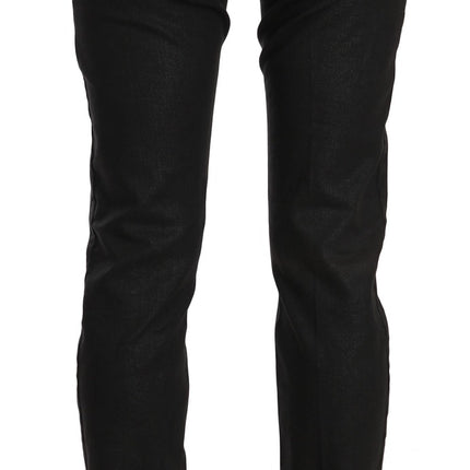 John Galliano Black Mid Waist Skinny Cotton Casual Denim Jeans