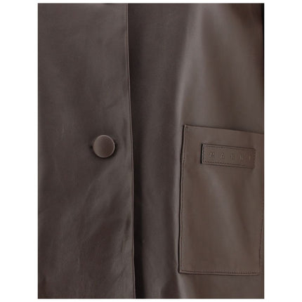 Marni Brown Leather Leather Jacket