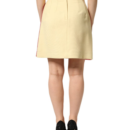 Dolce & Gabbana Multicolor Wool Casual High Waist Mini Skirt