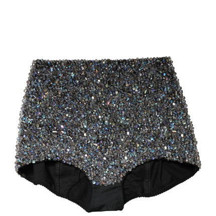 Dolce & Gabbana Multicolor Embellished High Waist Hot Pants Shorts