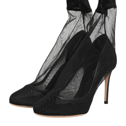 Dolce & Gabbana Black Nylon Stretch Mesh Sock Boots  Shoes