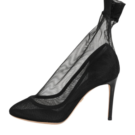 Dolce & Gabbana Black Nylon Stretch Mesh Sock Boots  Shoes
