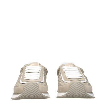 Dolce & Gabbana Beige Fabric Low Top Sneakers