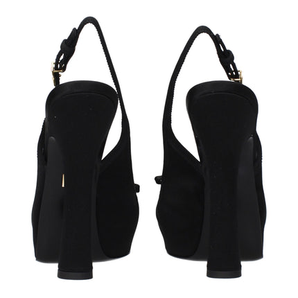 Dolce & Gabbana Black Satin High Heel Pumps
