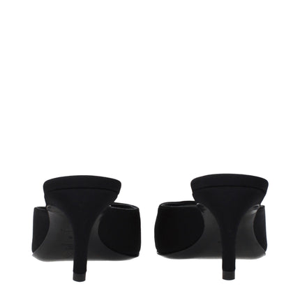 The Attico Black Fabric Flat Sandals