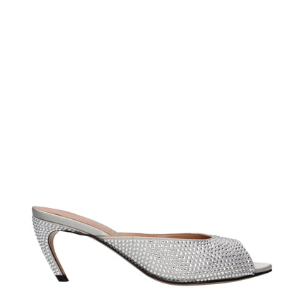 The Attico Gray Satin Stiletto Heel Sandals