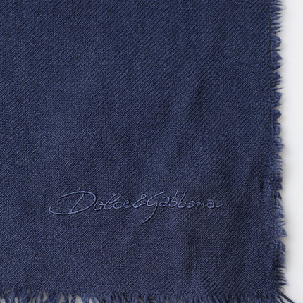 Dolce & Gabbana Scarf Blue Cashmere Neck Wrap Shawl Men