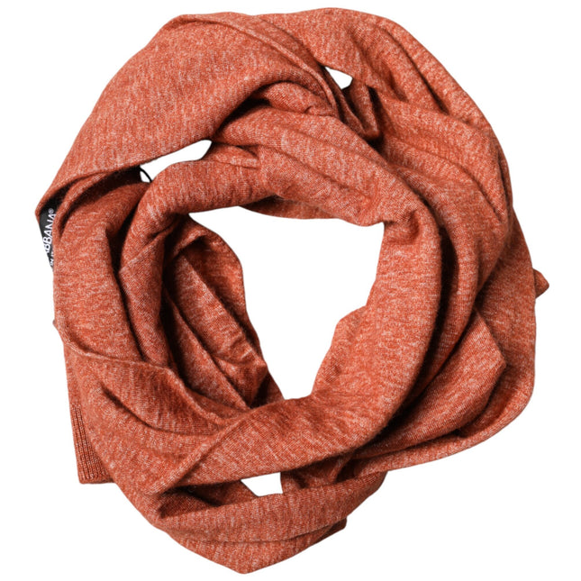 Dolce & Gabbana Orange Silk Cashmere Neck Wrap Shawl Scarf