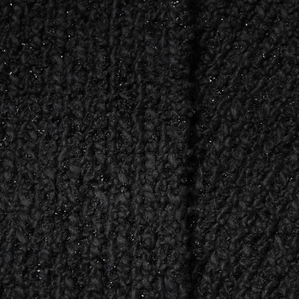 Dolce & Gabbana Black Cashmere Knit Shawl Fringes Scarf