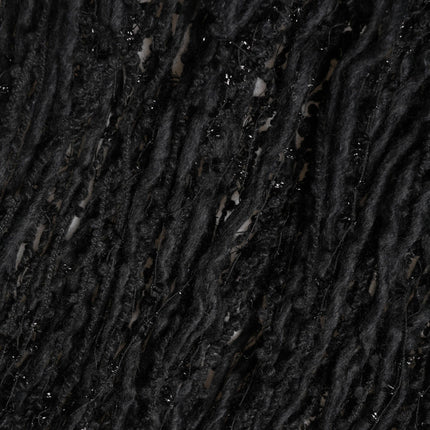 Dolce & Gabbana Black Cashmere Knit Shawl Fringes Scarf
