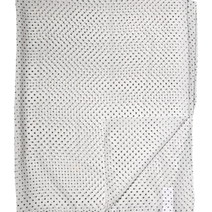 Dolce & Gabbana White Polka Dot Polyester Shawl Scarf