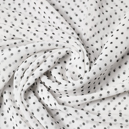 Dolce & Gabbana White Polka Dot Polyester Shawl Scarf