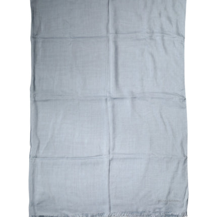 Dolce & Gabbana Light Blue Cashmere Knitted Shawl