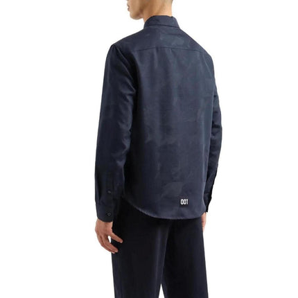 Armani Exchange Blue Cotton Dress Shirt