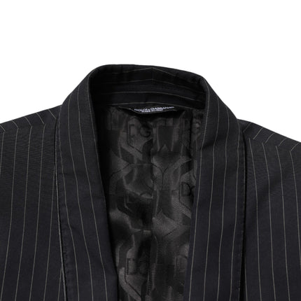 Dolce & Gabbana Black Stripes 1 Button Suit Jacket Blazer