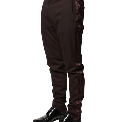 Dolce & Gabbana Brown Polyester Men Dress Trousers Pants