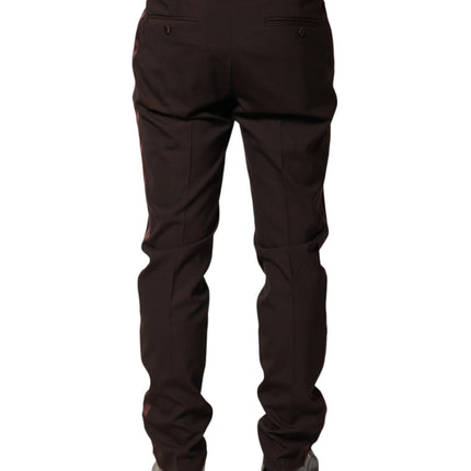 Dolce & Gabbana Brown Polyester Men Dress Trousers Pants
