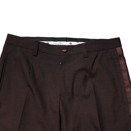 Dolce & Gabbana Brown Polyester Men Dress Trousers Pants