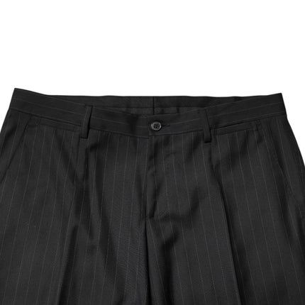 Dolce & Gabbana Black Stripes Wool Men Dress Trousers Pants