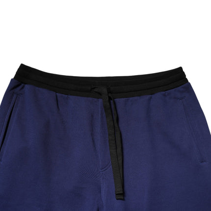 Dolce & Gabbana Blue Cotton Mid Waist Jogger Trousers Pants