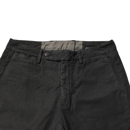 Maison Clochard Dark Gray Cotton Mid Waist Skinny Men Denim Jeans