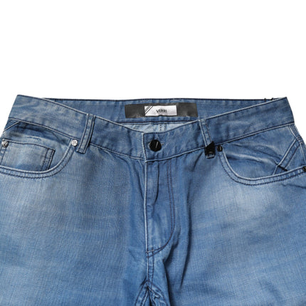 Verri Blue Washed Cotton Skinny Fit Men Denim Trouser Jeans