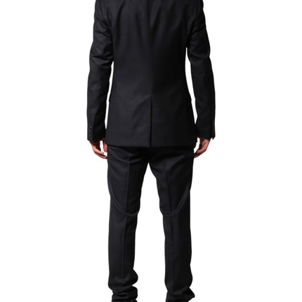 Dolce & Gabbana Black Wool Single Breasted Men 2 Piece Suit