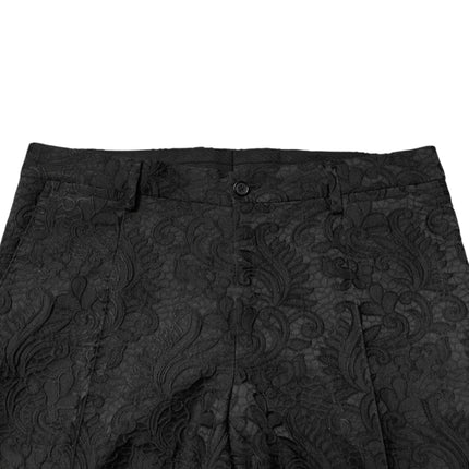 Dolce & Gabbana Black Brocade Single Breasted 2 Piece Suit