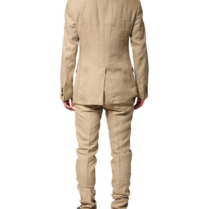 Dolce & Gabbana Beige Linen Single Breasted 2 Piece Suit