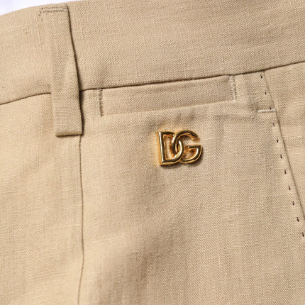 Dolce & Gabbana Beige Linen Single Breasted 2 Piece Suit