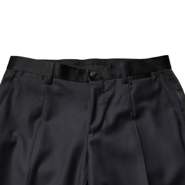 Dolce & Gabbana Black Wool Single Breasted 3 Piece Men Suit