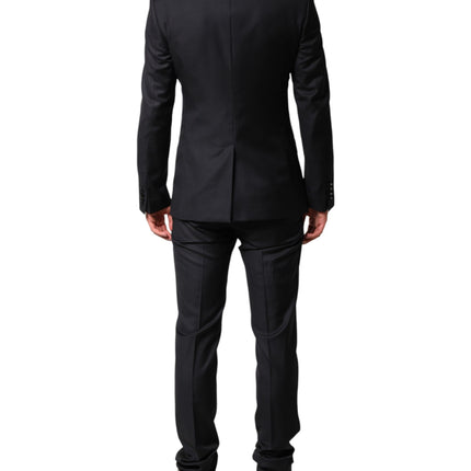 Dolce & Gabbana Black Wool Single Breasted 3 Piece Men Suit
