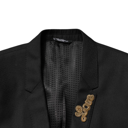 Dolce & Gabbana Black Embellished Single Breasted 2 Pc Suit