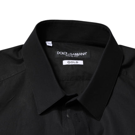 Dolce & Gabbana Black GOLD Cotton Men Dress Formal Shirt
