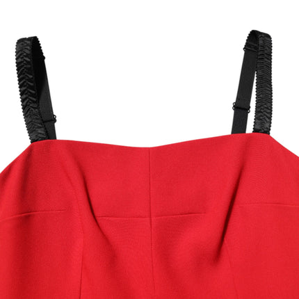 Dolce & Gabbana Red Stretch Bodycon Sheath Knee Length Dress