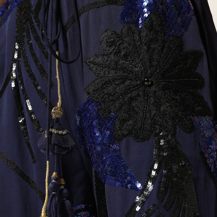 Christian Pellizzari Blue Sequined Tapered Trouser Pants