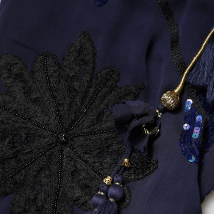 Christian Pellizzari Blue Sequined Tapered Trouser Pants