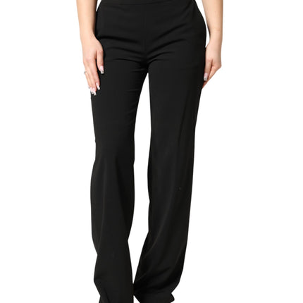 Just Cavalli Black High Waist Straight Trouser Formal Pants