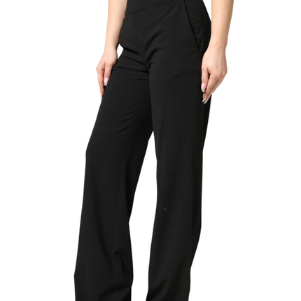 Just Cavalli Black High Waist Straight Trouser Formal Pants