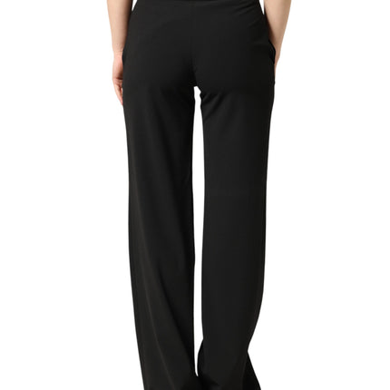 Just Cavalli Black High Waist Straight Trouser Formal Pants