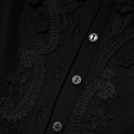Dolce & Gabbana Black Sheer Button Down Cardigan Sweater