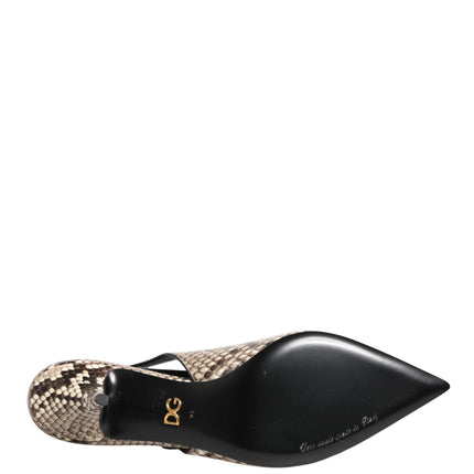 Dolce & Gabbana Multicolor Leather Heels Slingback Shoes