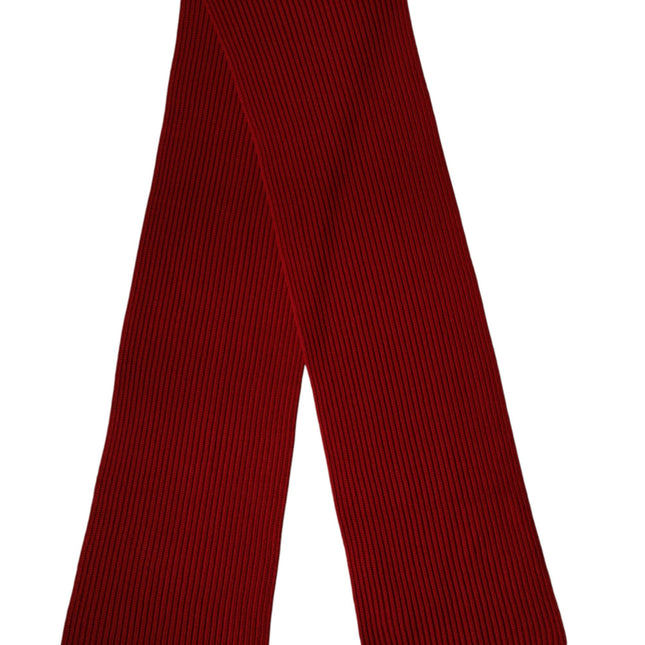 Dolce & Gabbana Red Wool Knitted Neck Wrap Shawl Men Scarf