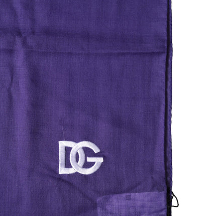 Dolce & Gabbana Purple Lace Stole Cotton Wrap Shawl Scarf