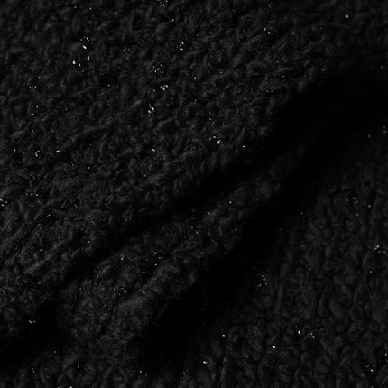 Dolce & Gabbana Black Wool Fringes Neck Wrap Foulard Scarf